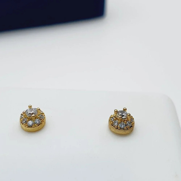 "14K Gold Plated Cubic Zircon Earrings, INUS1BR043 - Picture 8 of 9